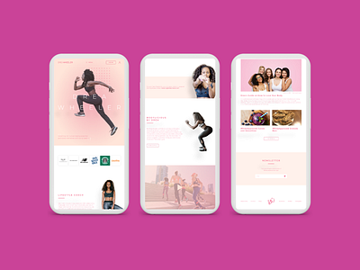 Mobile Responsive Home Page for Fitness Influencer Website concept creative design design agency designer fitness home home page homepage influencer mobile mobile website pink responsive responsive website ui ux web design website website design