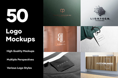 50 Logo Mockup Branding Bundle - PSD 3d 3d mockup 3d sign brand branding bundle elegant graphic design identity logo logo branding logo mockup logo mockups mockup mockup psd modern presentation psd sign sign mockup