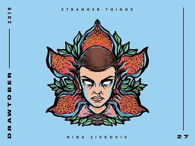 Drawtober: 27 of 31 – Stranger Things crushtober daily sketch drawlloween drawtober dungeon degenerates eleven illustration inktober monster drawing club mosnter netflix occult procreate sketch stranger things