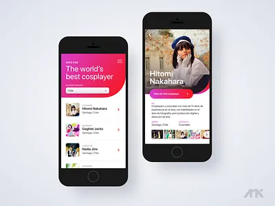 World's best cosplayer - App concept app design mobile app mobile app design mobile ui ui ui ux ui design uidesign uiux