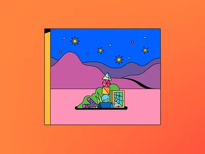 looking backwards inukshuk mountians space stars time timelapse