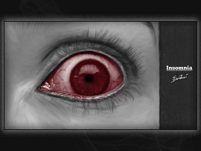 Insomnia adobe photoshop horror art illustration wacom intuos