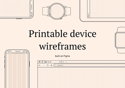 Printable device wireframes for sale - Figma library for sale mockup print sketching ui ux uxdesign wireframe