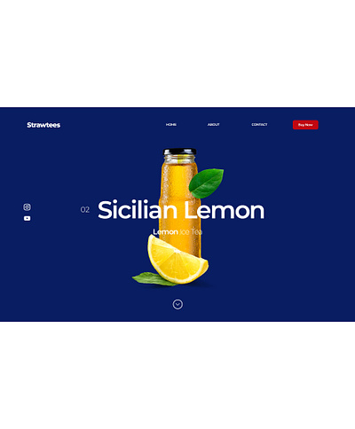 Blue tea Lemon Drink Xploration Page blue branding cleandesign colorfull design drink flat fruit graphicdesign interactiondesign interface layout typography ui user interface userexperience userinterface ux web webdesign