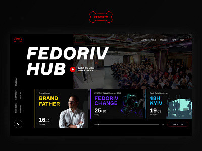 Fedoriv Hub concept design landing screen ui ui concept ux webpage website