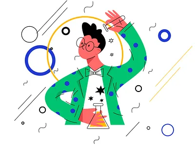 Create for No Gravity illustration art design flat gravity icon illustration logo magic science scientist vector