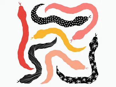 Snakes color design illustration illustrator ladieswhodesign pattern snakes texture