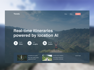 Travely page design design landing page ui uidesign web