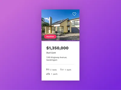 UI Card Design | Property Website bold card card design google fonts gradient gradients house modern modern design modern ui purple purple gradient real estate ui ui card uiux webdesign