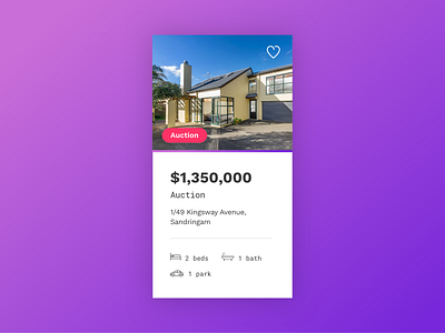 UI Card Design | Property Website bold card card design google fonts gradient gradients house modern modern design modern ui purple purple gradient real estate ui ui card uiux webdesign