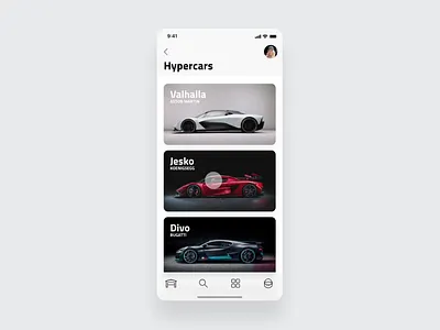 Hypercar App adobexd app appdesign aston martin autoanimate bugatti car hypercar lotus motorsports product design supercar ui ux