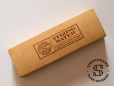 Strong Water for dribbbs 2 badge box branding custom lockup logo type vintage whiskey