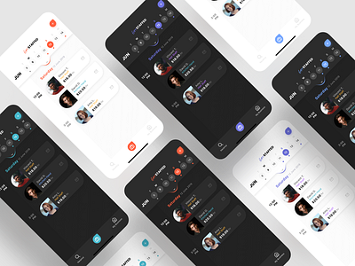 Get Staffed - Light or Dark app app design blue calendar colourful dark darkmode green iphone x light light mode organiser purple recruitment red schedule scheduler selectors ui ux uidesign