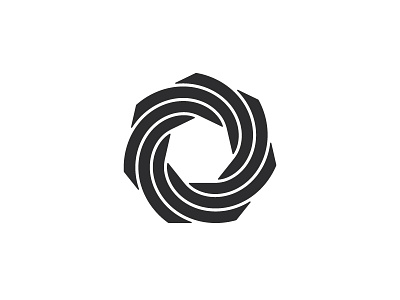 Heptaspira Logo black design geometric heptagon line logo logomark mark spiral symmetrical vector