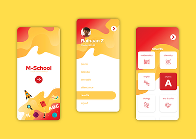 M-School App Mock Up Design adobe illustrator adobe xd app branding design illustration illustrator ui ux vector