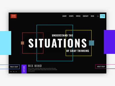 Square System branding design flat typography ui ux web website website design