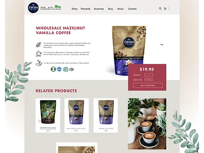 Zavida - Product Page branding clean coffee concept design details ecommerce flat grid interface landing page layout product page shop store studio ui ux website zavida
