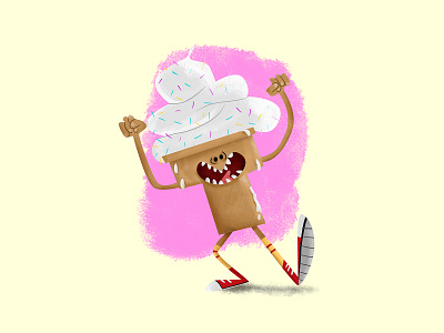 ice cream 2d art character characters drawing funny ice cream vector