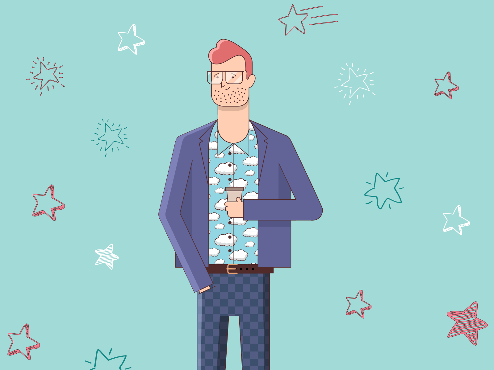 Just a Man air animation character cloud design digital art digital illustration dribbble illustration motion motiongraphics