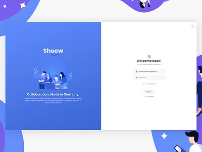 Login Screen 50/50 - Daily UI Challenge 002 branding collaboration daily ui flat illustration login minimal ui vector website