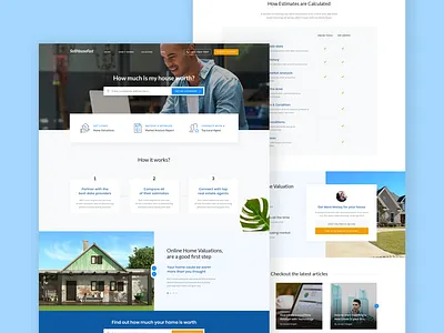 Home Value Estimator Landing clean estimate home landing design landing page real estate ui value website
