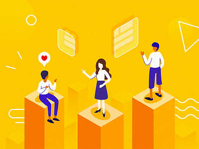 Illustration for Social tool chat design illustration social