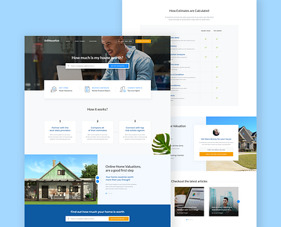 Home Value Estimator Landing clean estimate home landing design landing page real estate ui value website