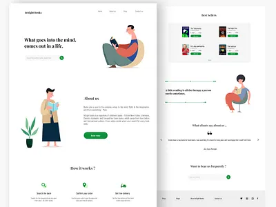 InSight Books adobe illustrator application ui concept figma illustration library illustrations library website web website website concept website design