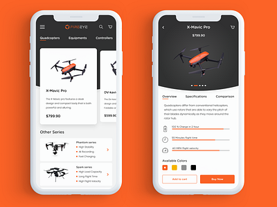 Drone App Concept adobe xd app concept app design branding clean color design drone flat design iphone x minimal minimalistic mobile mobile app mobile design quadcopter typogaphy ui ux