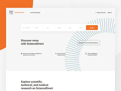 Journal Search Platform app clean design interface landing page landing page design modern page platform science search simple tool ui ux web web ui webdesign website website design