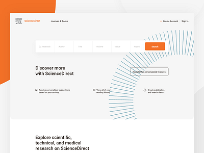 Journal Search Platform app clean design interface landing page landing page design modern page platform science search simple tool ui ux web web ui webdesign website website design