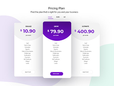 pricing plans design typography ui ux web