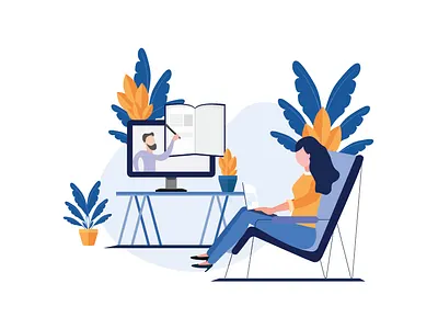 ONLINE EDUCATION android animation art artist design drawing flat graphic design illustration illustrator minimal vector wacom tablet