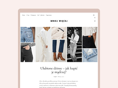 mniej-wiecej.com article page balanced blog blog post fashion illustration lifestyle minimalism minimalist logo moodboard sustainable typography visual identity