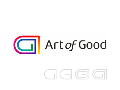 Art of Good, AG monogram, art and charity logo design a art for good brand identity branding canvas frame charity colorful creative flat 2d geometric g ga good labyrinth path letter mark monogram line art logo logo design one line vector icon mark symbol