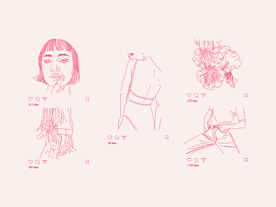 Mniej Wiecej - Illustration JOMO balance blog blog illustration blog post fashion illustration instagram likes linear linear illustration minimalism sustainability vector illustration
