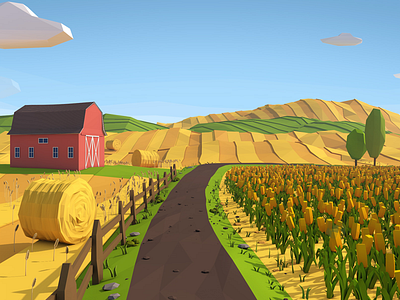 Low poly Farm 3d Illustration 3d c4d cinema4d digitalart digitalillustration farm illustration low poly lowpoly nature render