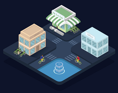 Cycle for commuting! adobe illustrator design illustration isometric design isometric illustration vector