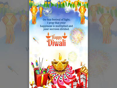 Diwali Card Design branding celebration diwali festival festival of lights graphic design greetings greetings card illustration socialmedia template typogaphy wish card wishes