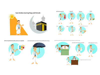 sun stock during hujj background character design illustration vector