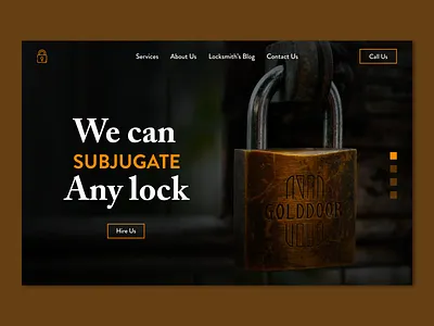 Lock service web concept b2b concept branding design locksmith orange service landing page service page ui user interface ux web web banner web desgin web design website