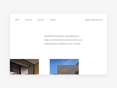 Luxury Construction Co - website concept architecture architecture website branding clean design construction company construction website grid layout design luxury luxury construction luxury website minimal minimal design typography ui design user interface web web design website website design