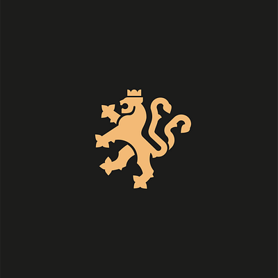 HERALDIC LION LOGO brand branding clothing line czech lion design golden heraldic lion lion logo lions logo logo design logodesign logotype simple