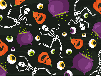 Halloween pattern autumn eye halloween holiday horror pattern pumpkin skeleton skull trick or treat zombie