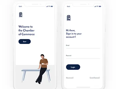 Chambers adobe xd design illustration mobile sign in ui vector