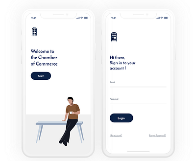 Chambers adobe xd design illustration mobile sign in ui vector