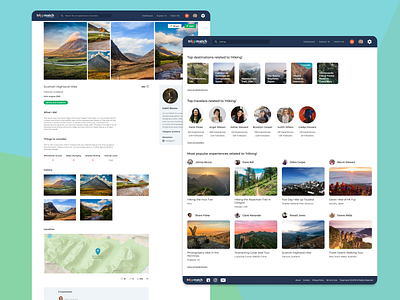 Trippmatch Search Results and Experience blog design photography search search results travel travel app ui ui design ux ux design web design