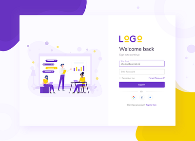 Login Screen design illustration login login screen sign in sign up