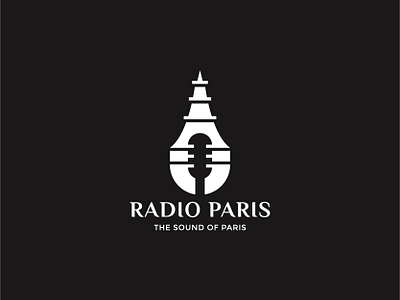 Radio Paris Logo For Sale app brand identity branding double meaning dual meaning eiffel entertainment france graphic designer icon logo logo for sale logo grid logo guidelines logo inspiration logoground music musician paris radio