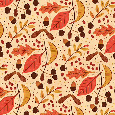 Autumn autumn digital fall illustration leaves michael parkin nature pattern texture